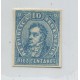 ARGENTINA 1863 GJ E2 ESTAMPILLA ENSAYO NO ADOPTADO DE ROBERTO LANGE, RIVADAVIA DE 10 Cts. COLOR AZUL, SON MUY RAROS !! U$ 75 INFALTABLE EN TODA BUENA COLECCION !!